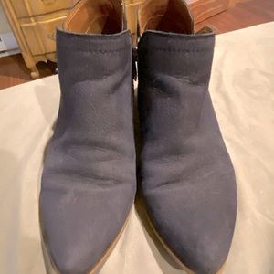 Navy blue, gently worn ankle booties